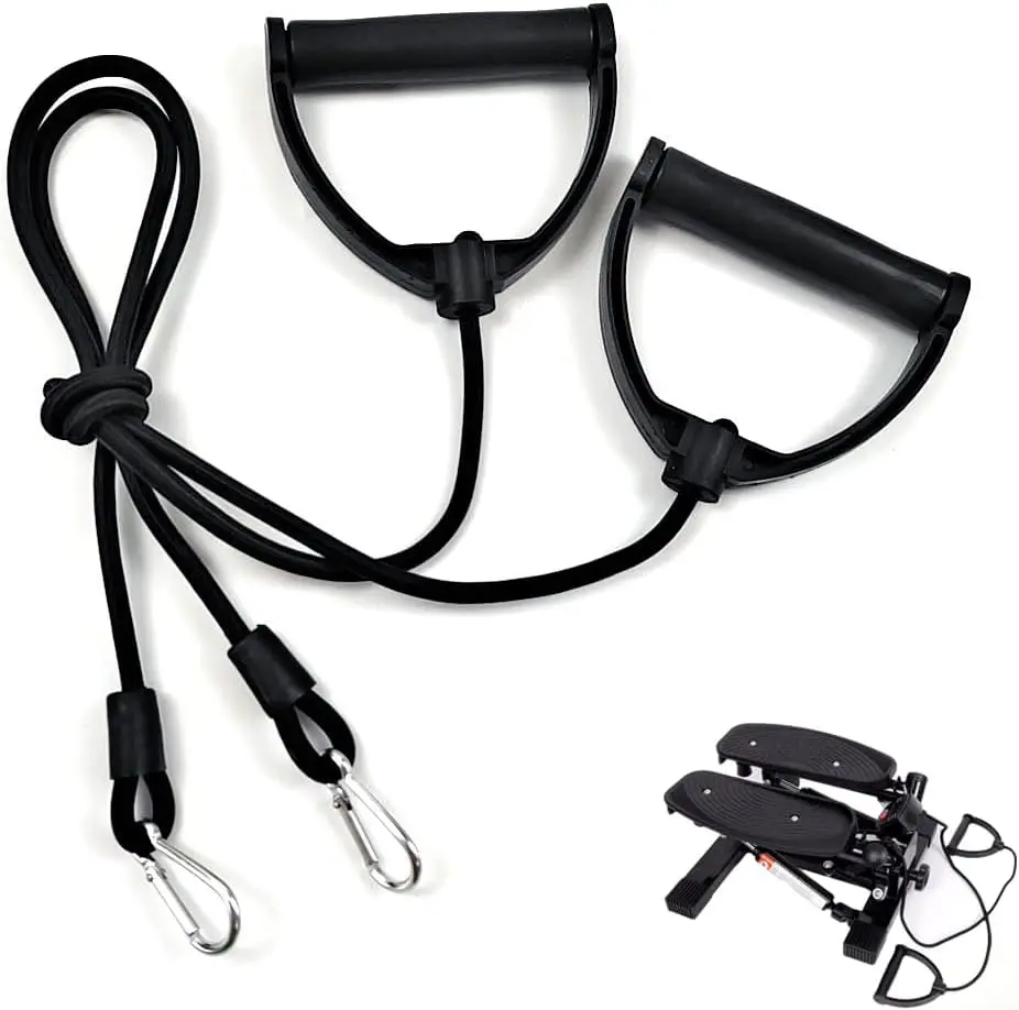 2 Pack Exercise Steppers Resistance Bands Replacement Resistance Band with Handles Elastic Exercise Bands for Mini Stair Steppers Fitness Stepper Stair Step Workout Machine Twist Mini Stepper