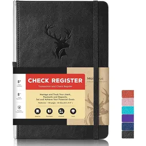 Check Registers for Personal Checkbook,Checkbook Register for Personal or Business, A5 Hardcover Registers Log to Track Payments, Deposits & Finances Transaction Black