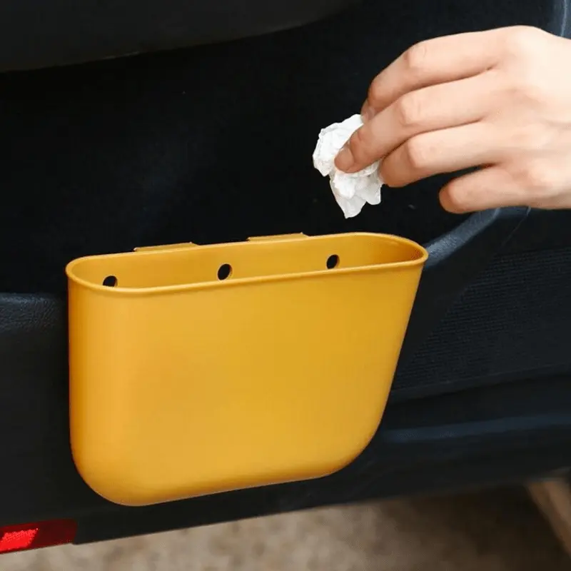 1pc Small Simple Car Trash Can Car Inside Trash Creative Automobile Supplies Car-mounted Trash Can Car Storage Box Car Trashcan