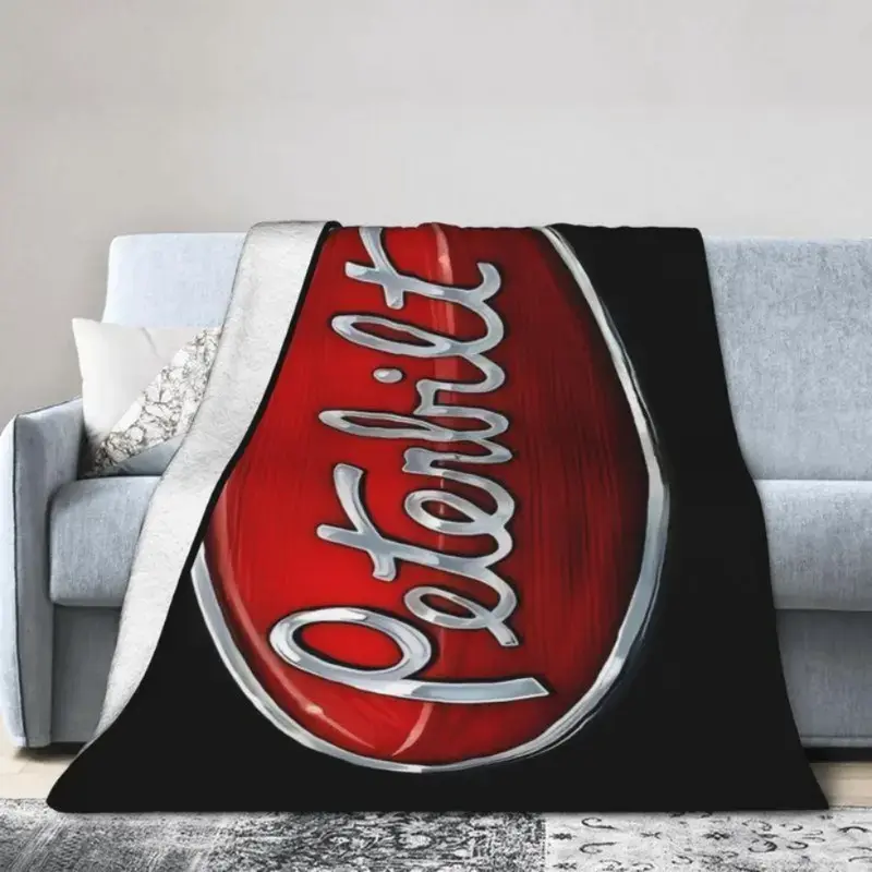 Retro Peterbilt Truck Throw Blanket – Ultra Soft Plush Flannel Blanket for Truck Lovers, Vintage Big Rig Print, Cozy Warm Blanket for Sofa, Bed, Office & Travel, Perfect Gift for Men, Available in 30x40, 40x50, 50x60 & 60x80