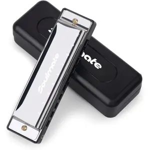 Blues Harmonic Mouth Organ 10 Hole 20  C Key with Case Diatonic Harmonica for Beginner, Students, Professional Player, Adult, ,