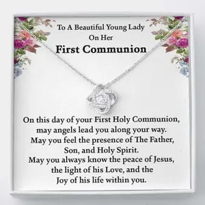 Daughter Necklace, First Communion Gift Necklace, First Holy Communion Gift For Girl,  1St Communion, Girl First Communion,Goddaughter, Jewelry Message Card, Necklace Gifts For Birthday, Anniversary, Christmas Day, Thanksgiving