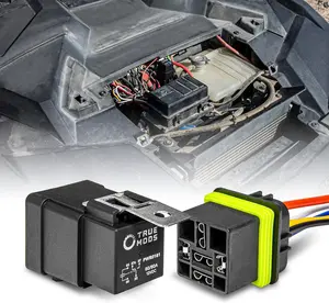 True MODS 1 Pack 5-Pin 12V  Style Waterproof Relay Kit [Harness Socket] [12 AWG Hot Wires] [SPDT] [60/80 Amp] 12 Volt Automotive Marine Relays for Boats Auto Fan Cars