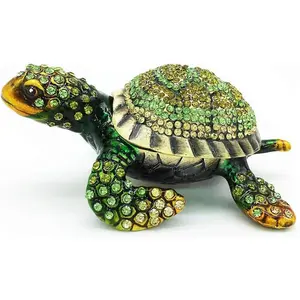 YU FENG Turtle Trinket Box Turtle Figurine Jewelry Boxes Hinged Trinket Boxes