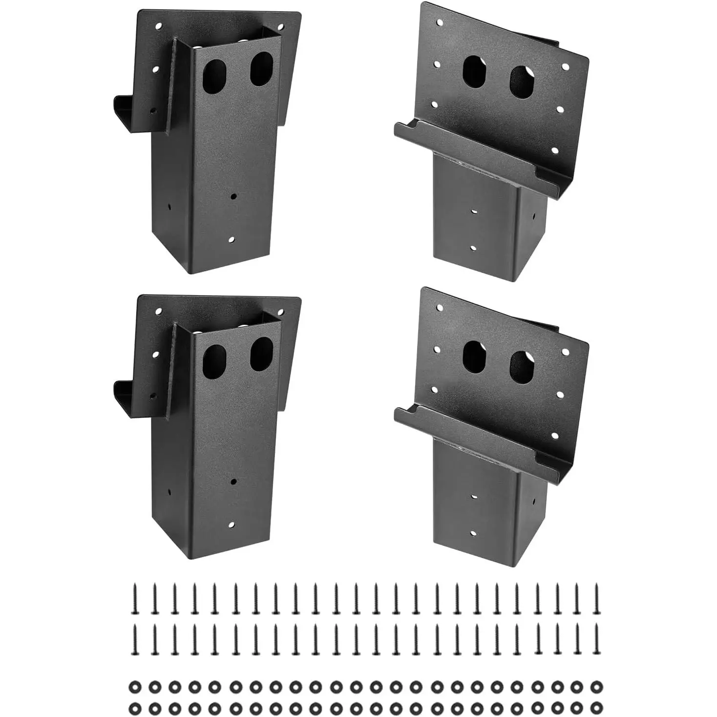 VEVOR Deer Blind Brackets, Outdoor 3.6x3.6 Platform Bracket, Fit 3.5x3.5 In / 88.9x88.9 mm Lumber, 2204lbs/1000kg Capacity Steel Elevator Brackets for Deer Stand, Hunting Blinds, Shooting Shack, 4 Pcs