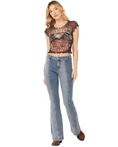 Shyanne Women's Luna High Rise Flare Stretch Denim Jeans - Swsp24j53-Mdw