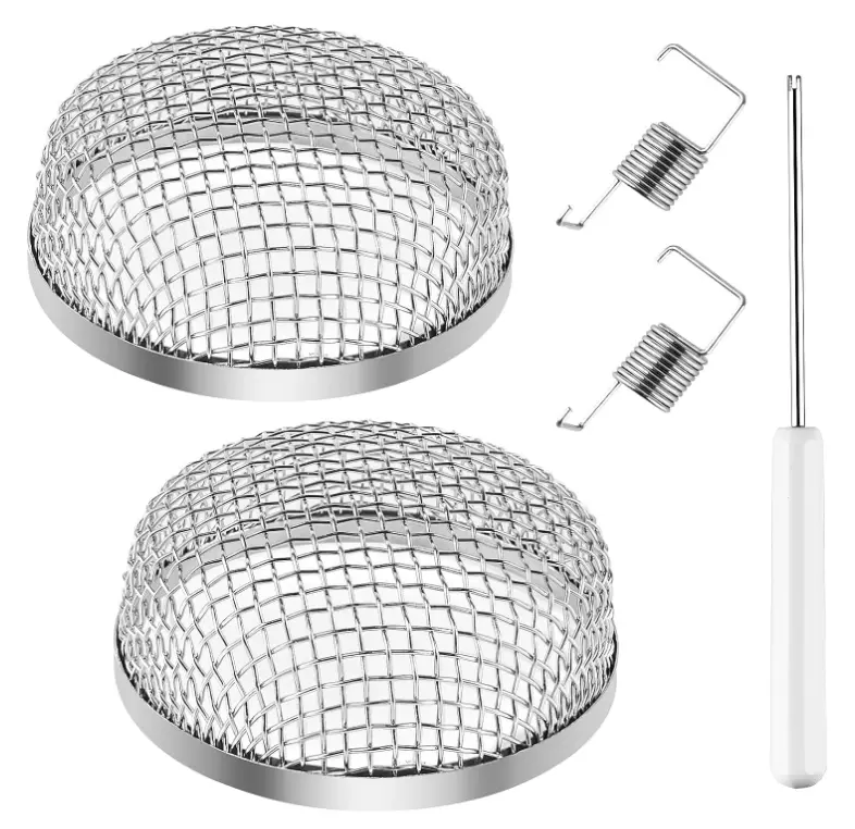 2PCS RV Furnace Vent Screen with Premium Stainless Steel, RV Heater Vent Cover with Installation Tool