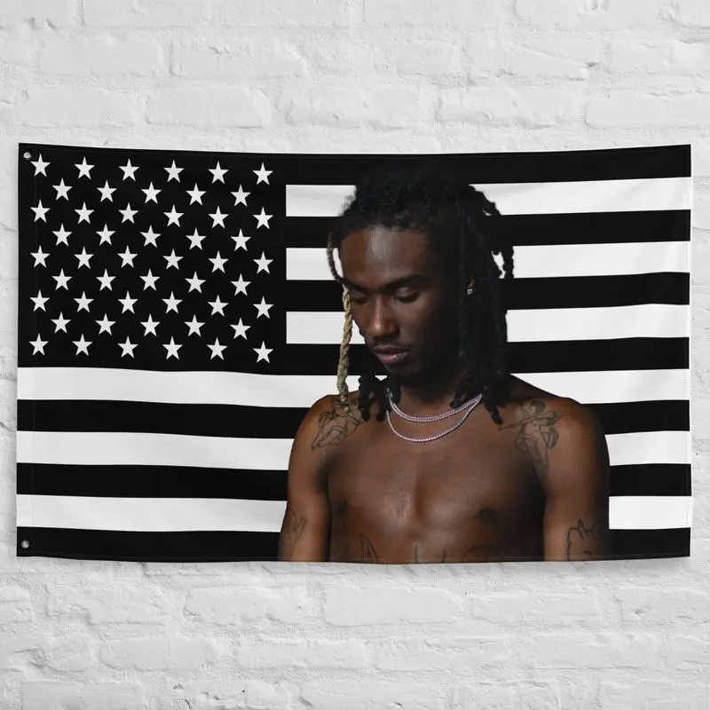 Osamason Polyester Synthetic American Flag Tapestry - Underground Rapper Themed Decorative Wall Art, 40in×60in Modern Stripe Home Decor for Bedroom, Dorm, 60In X 40In