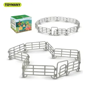 TOYMANY 20pcs Unisex PVC Plastic Mini Toy Fence Set - Tiny Horse Corral for Farm Animals, Farm Scene Barn & Paddock Accessories for Model Figures, Kids’ Christmas Gift Toy