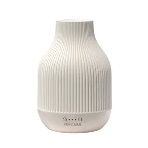 SOICARE Elegant Ceramic Diffuser for Essential Oils with Solid Wood Base,Stone Aromatherapy Essential Oil Diffusers for Home Office Room Decor Gift (180ML)