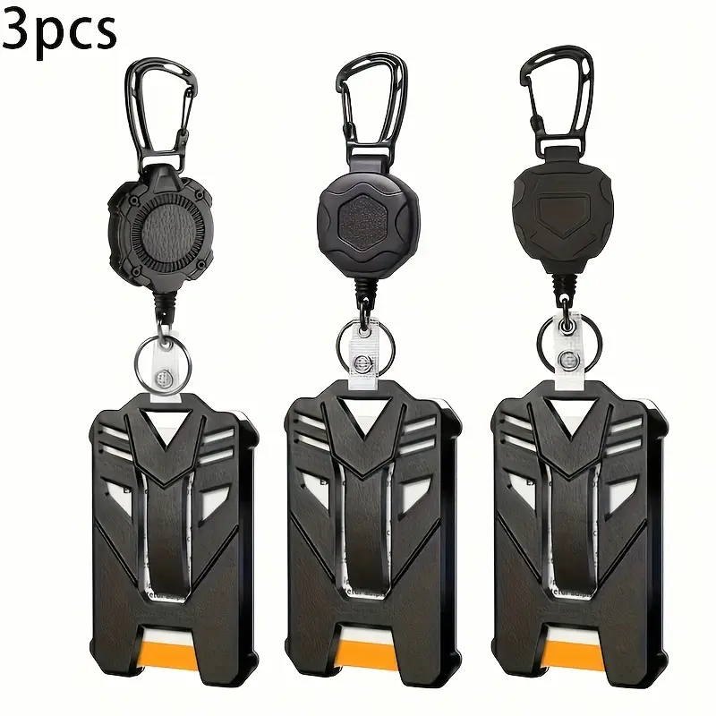 3pcs Heavy-Duty Durable Plastic Extendable Work Pass Card Holder With ID Holder Design For Office & Outdoor, Retractable Clip Office ID Holder Modern Work Pass Holder Sleek ID Display Christmas Gifts