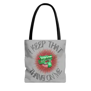 I Keep That Thang On Me Funny Watergun Tote Bag, Humorous Gift Multi Purpose Polyester Accessories