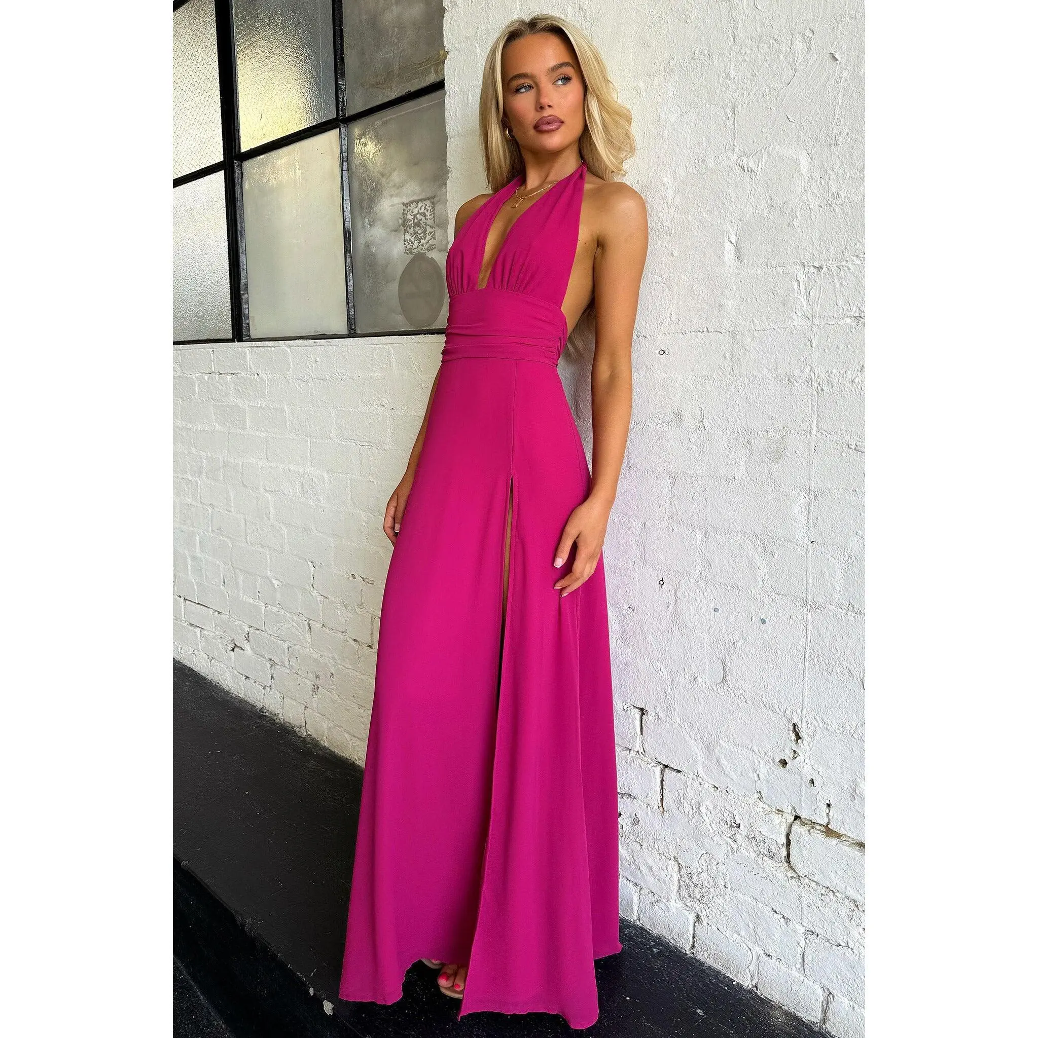 Elenor Maxi Dress - Wine - TikTok Shop
