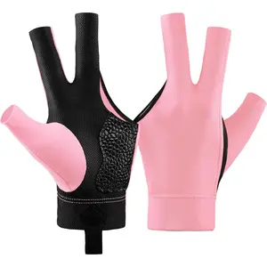 Billiards Glove Professional 3-Finger Pool Glove for Left Hand, Snooker Cue Gloves for Men and Women