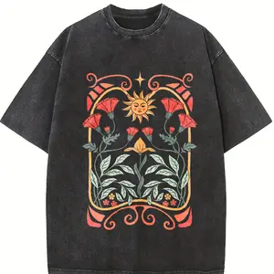 Boho Wildflowers Tshirt, Boho Floral Tshirt Art Nouveau, Boho Flowers Shirt, Floral Nature Shirt, Mystical Shirt, Art Nouveau Art Deco Shirt