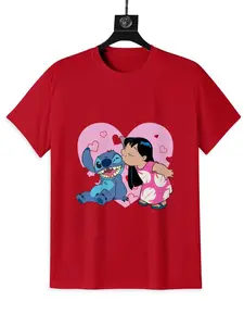 Lilo & Stitch Valentine's Day Kisses T-Shirt for Women - Unique Design & Versatile for Parties & Everyday Wear - Top, Womenswear