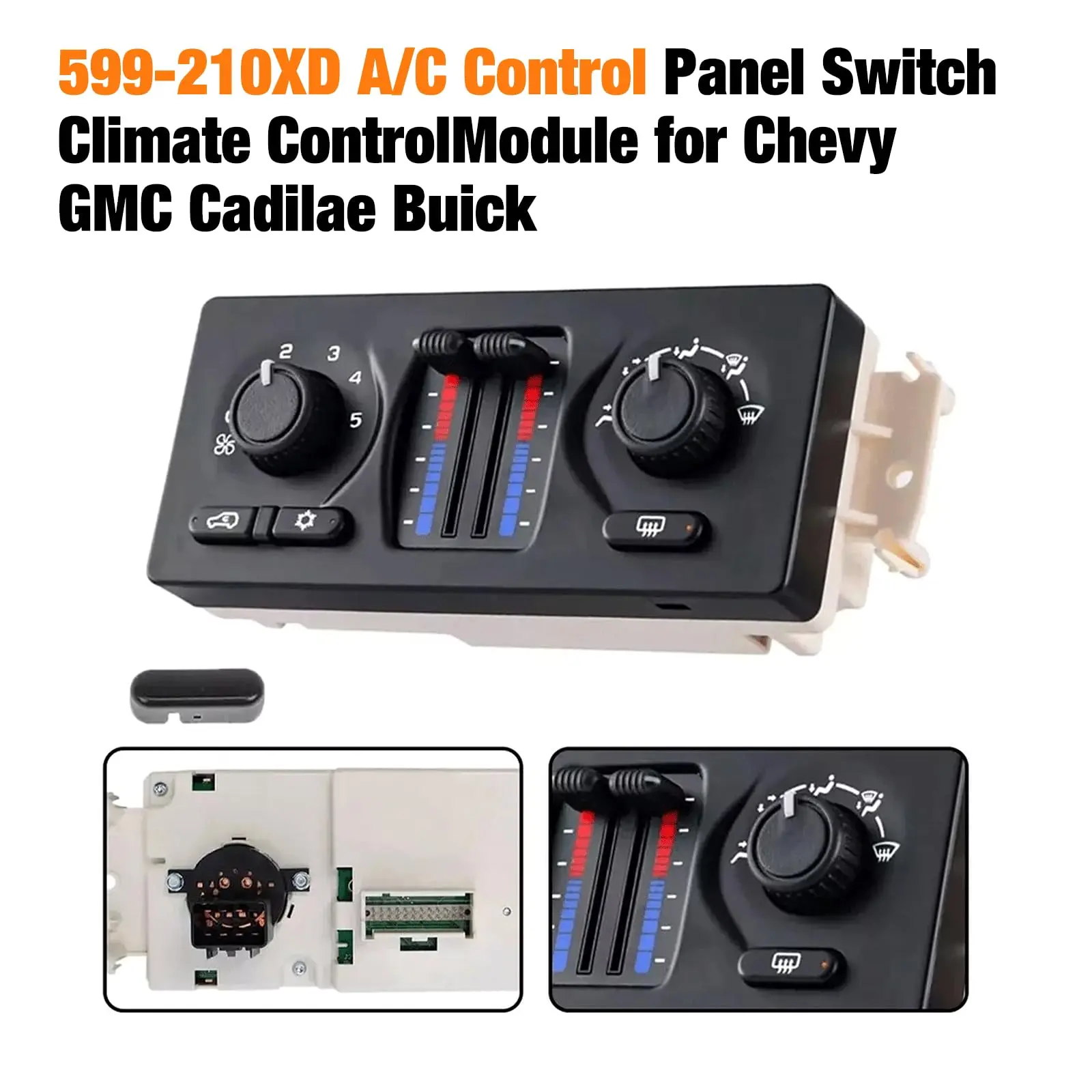 2004-2007 Buick Rainier – HVAC Heater & Climate Control Module Panel #599-210XD | Manual AC | Plug-and-Play | Replaces 10370033 · 10370034 · 10395426 backtoschool