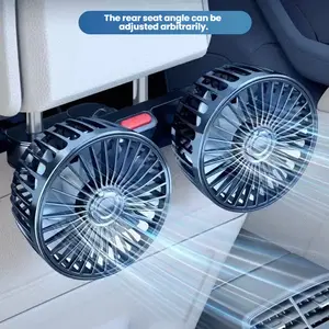 Summer Essential Car Backseat Fan, USB Car Dual-Head Electric Fan with 360° Adjustable Rotation, 3 Wind Speed Levels, High-Power Cooling,Suits for all car models Summervibes