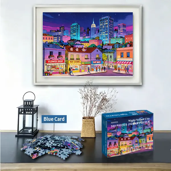 Neon Cityscape 500-1000 Piece Jigsaw Puzzle for Adults | Stunning Aesthetic Night Sky Artwork | Fun Weekend Wind Down Activity | Premium Quality Gift for Puzzle Lovers