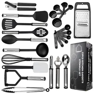 25-Piece Silicone Nylon Kitchen Utensil Set, Includes Cooking Spoons and Scrapers, Durable and Safe, Essential Kitchen Tools, Kitchen Utensils Set