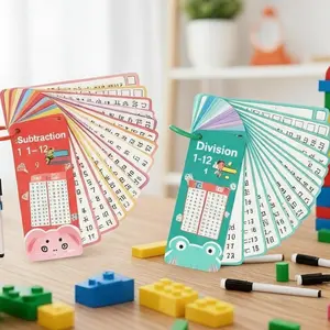 Reusable Dry Erase Multiplication Flash Cards - Write&Wipe Math Practice Tool, Interactive Talking Set with Bilingual Instructions, Table Math Games, Visual Learning Aids for Grades 2-5, Ages 3-12 tiktokshopspringglowup, Visual Learning Tools