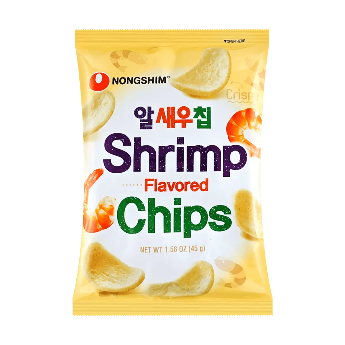 Nongshim Shrimp Crackers 45g - Authentic Korean Snack, Crispy Seafood Flavor, Light & Savory