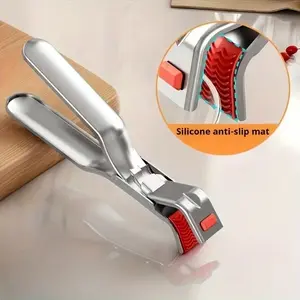 304 Stainless Steel Heat Resistant Gripper, Non-Slip Kitchen Tool with Insulation Pad, Secure Grip for Baking & Cooking, Modern Kitchen Accessories