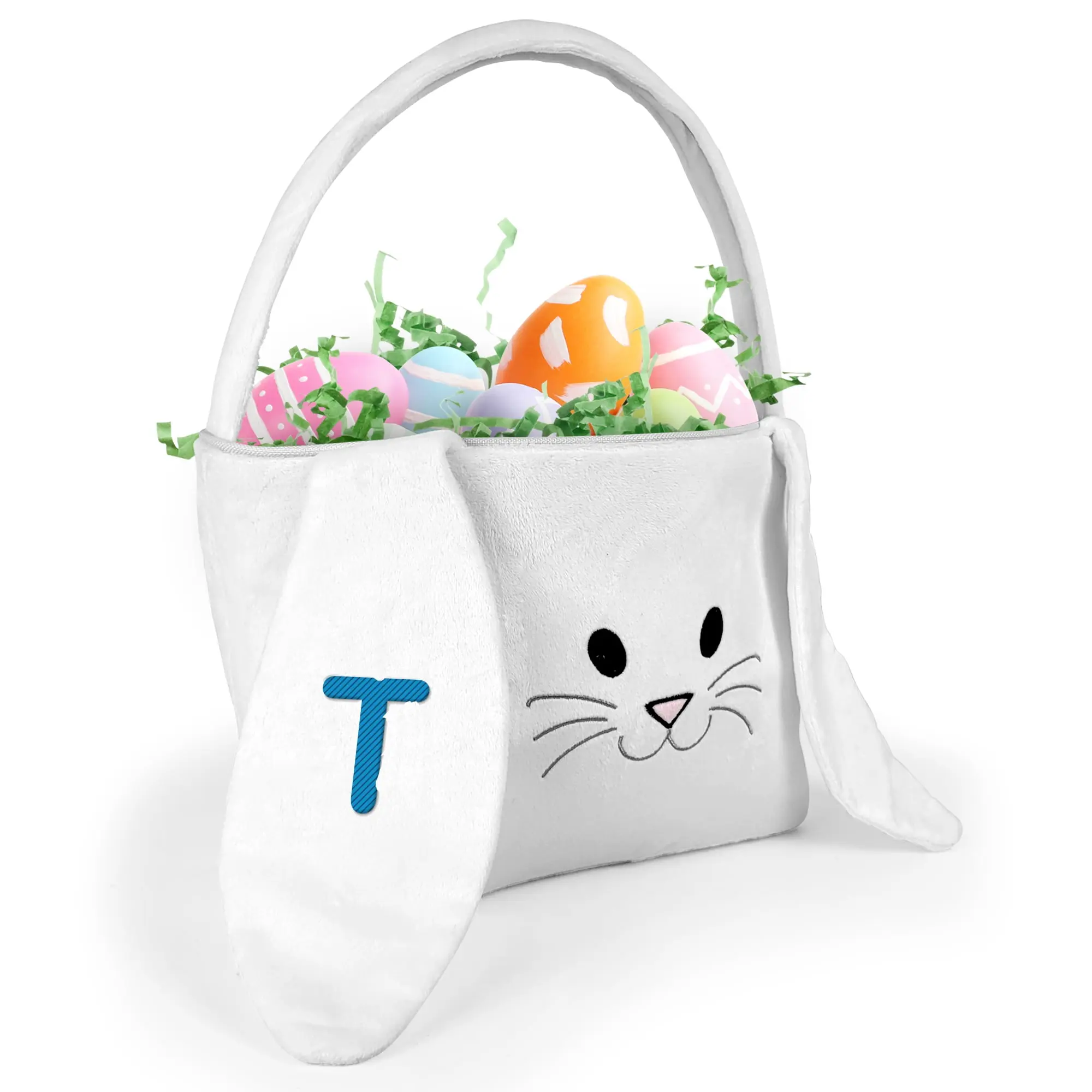 Personalized Easter Bunny Basket With Initial