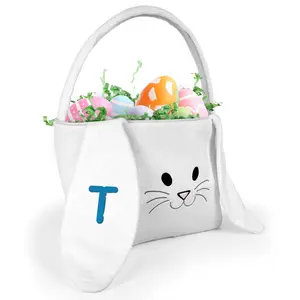 Personalized Easter Bunny Basket With Initial