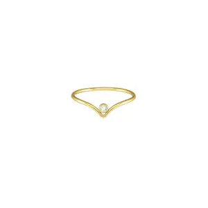 Gold Filled Lab Opal Chevron Stacker