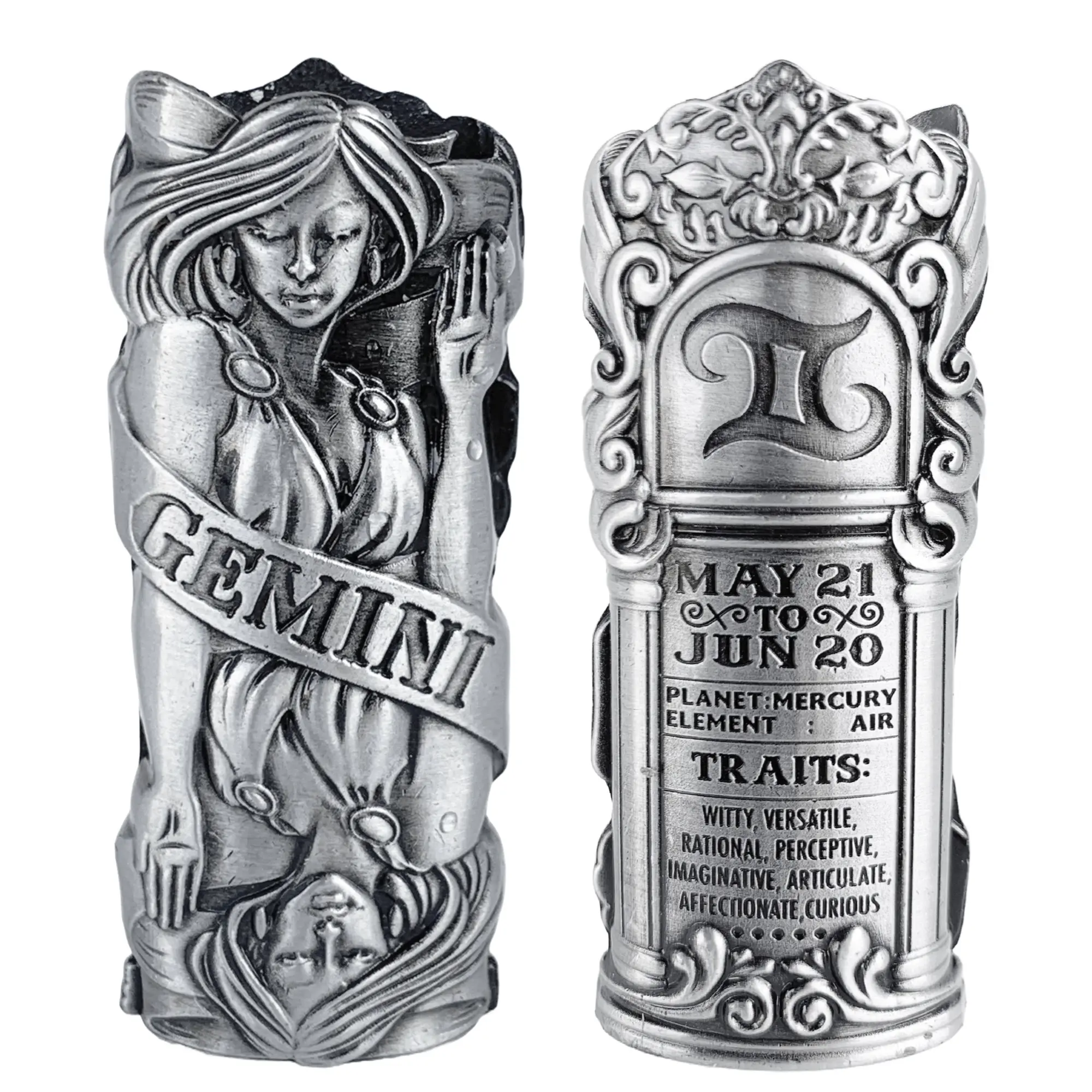 Metal Lighter Case Cover Lighter Pouch Fits Bic Lighter Standard Size J6 Design in Gemini