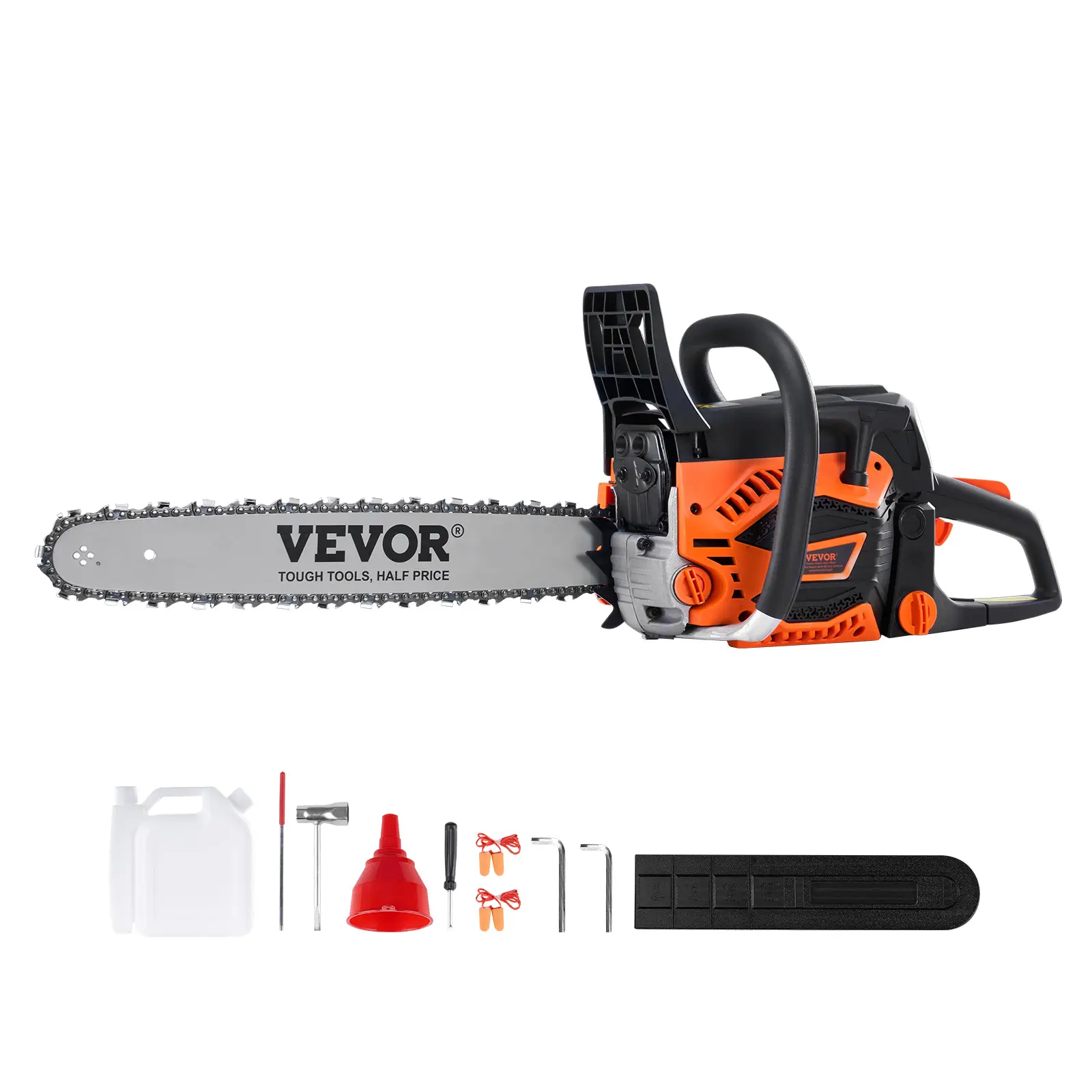 VEVOR Gas Chainsaw, 52CC 18" 2.55HP, Gasoline Powered Chain Saw, Handheld Cordless Petrol Chainsaws for Tree Wood Branch Cutting, Tree Trimming, Land