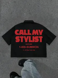 Unisex Oversized Short Sleeve Button-Down Shirt, Graphic Print Design, Casual Street Style, Perfect for Daily Wear