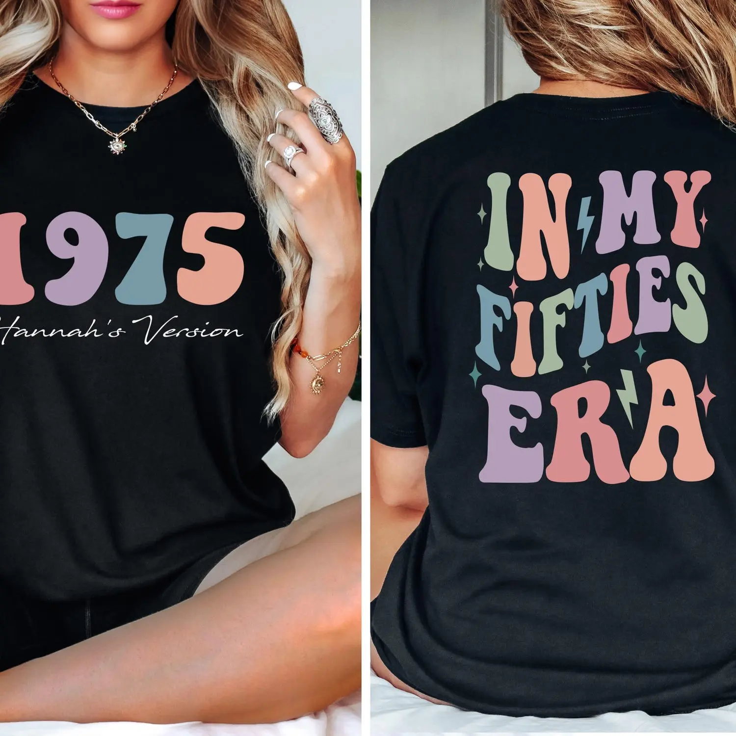 Custom In My Fifties Era Shirt, 50th Birthday Shirt, In My Fifties Era Tee, Personalized Birthday Shirt, 50th Birthday Gift, Funny Birth Tee 2P