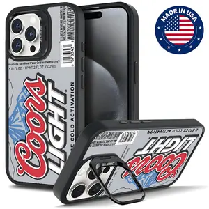 Coors Light Beer Label Aesthetic Design Pattern Casing For iphone 16 15 14 13 12 Plus Pro Max Flaunt Mobile Phone Case Hard TPU Tough Metal Lens frame Film With Bracket Drop Protection Shockproof Protector Vintage Fashion Trend Anti-scratch Smartpho