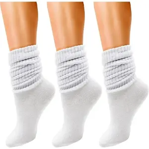 3 Pairs Slouch Socks for Women, Soft Extra Long Scrunch Knee High Sock, Bulk Pack.  GIFT FOR WOMAN, Mother's Day Gift