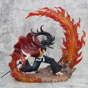 Demon Slayer GK Action Figure Kokushibou vs Tsugikuni Yoriichi Luminous with Dynamic Flame Effect Detailed  Set for Display Pose art decor home festive collectible toy craft halloween Collector Set
