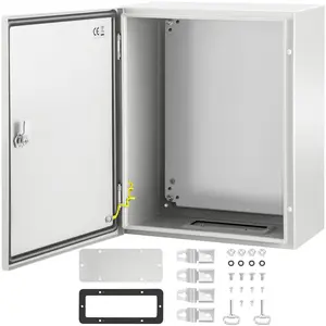 VEVOR NEMA Steel Enclosure, 20x 16x 10'' NEMA 4X Steel Electrical Box, IP66 Waterproof Dustproof, Outdoor/Indoor Electrical Junction Box, with Mounting Plate