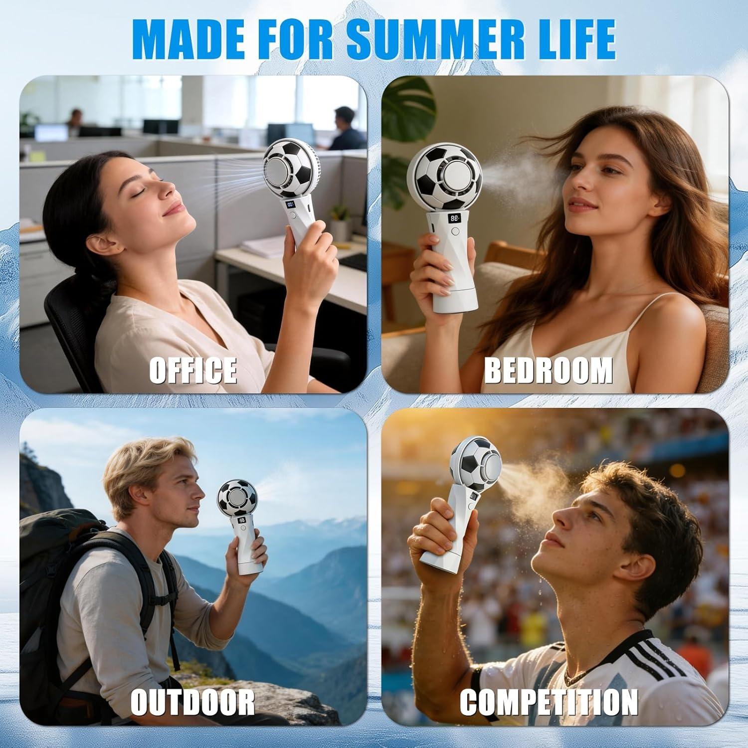 Portable Soccer Fan 5000mAh Handheld Fan with LED Power Display | 6 Speeds & 180° Foldable Personal Fan | Perfect Football Gift & Summer Must-Have! Portable Soccer Fan 5000mAh Handheld Fan with LED Power Display | 6 Speeds & 180° Foldable Personal Fan | Perfect Football Gift & Summer Must-Have!