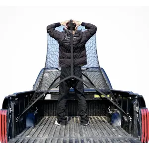 Highly Elastic Cargo Net, 4x4 to 8x8 Truck Bed Mesh Organizer with 6 Durable Metal Carabiners for ATV, SUV Use, Compact Loads Solution for Securing Plastic USB Smartphones and Other Items