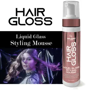 Hair Chemist Hair Gloss Liquid Glass Styling Mousse 8 oz Lightweight Shine Enhancing Formula for Curly, Wavy Hair