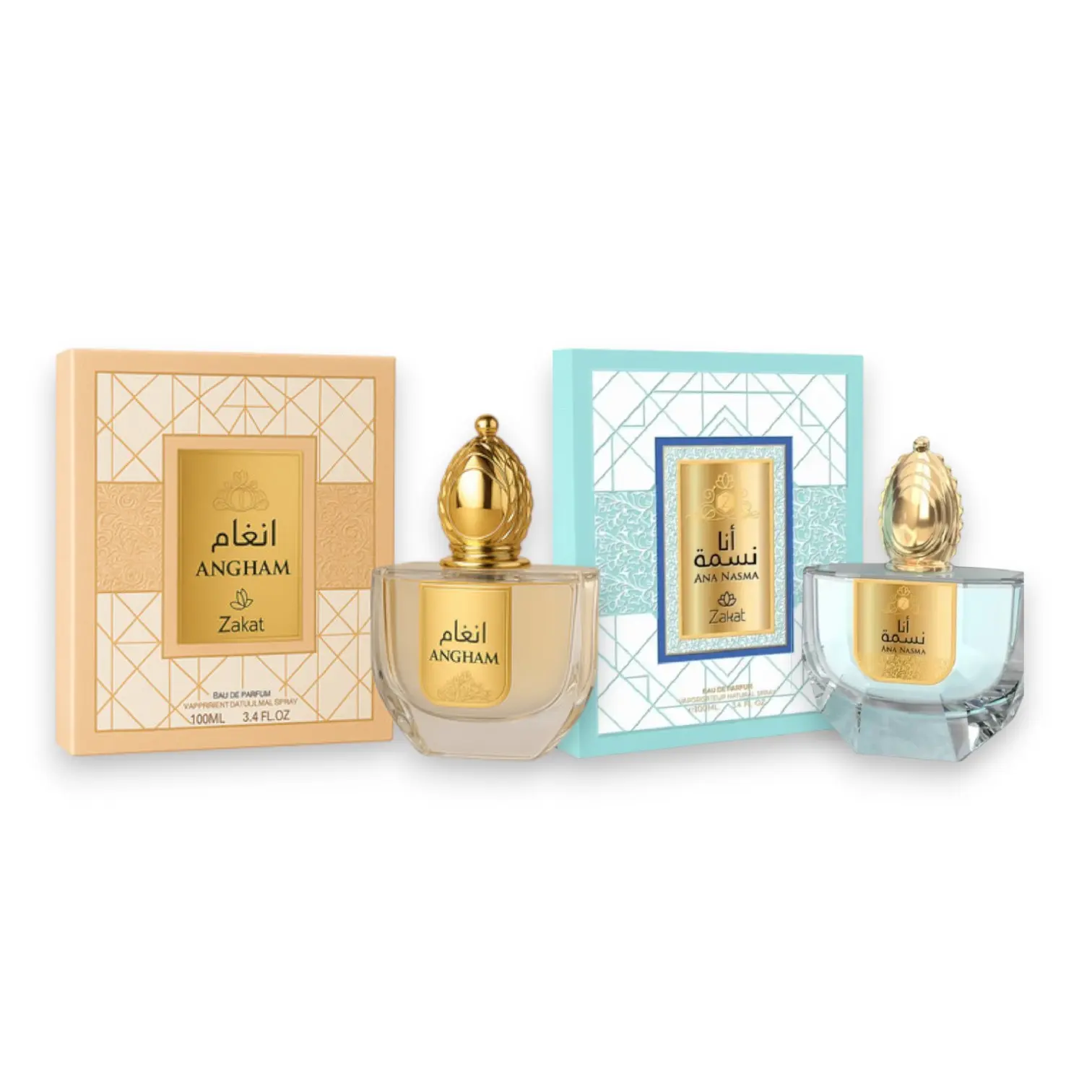 Zakat Parfums | Angham + Ana Nasma | Eau De Parfum | Unisex Fragrance | 100 ML | Apple - Bubble Gum & Amber Notes
