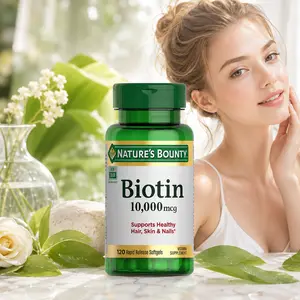 Biotin Hair Skin and Nails Vitamins, Supports Healthy Hair, Skin and Nails, 10,000 mcg, 120 Softgels (Pack of 1)
