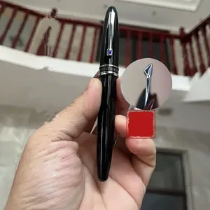 Handcrafted Steel Pen with Large Iridium Nib, Rotating Cap, Full Copper Body, Dark Tip, Long Blade Design, Manual Polishing