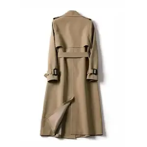 Women's Solid Double Button Belted Trench Coats, Elegant Lapel Neck Long Sleeve Coat for Fall, Winter Wear Casual Wear, Women's Casual Jackets Outerwear for Daily Wear, Winter Clothes Women, Coats for Women winter clothes women Womenswear Tops