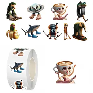 2 Roll Set of 1000 Stickers Brainrot Stickers, Italian Brainrot Temporary Tattoos, Italian Brainrot Funny Stickers Suitable for Enthusiasts of Humor and Unique Stickers