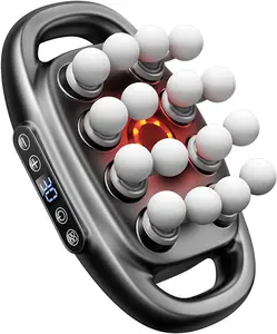 16-Head Massage Gun with 9 Modes, Deep Tissue Percussion with 30 Levels Quiet Muscle Massage Gun with Red Light Therapy for Full-Body Relaxation, Daily Use Gift