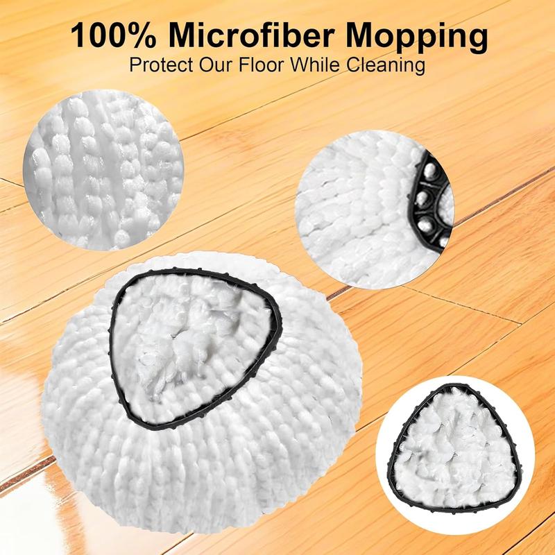 "Scrub Brushes Gift" 6 Pack Spin Mop Head Refills Compatible with O-Cedar EasyWring 1-Tank System, Durable Microfiber Replacement Mop Heads for Hardwood, Tile & Laminate Floors, Washable & Reusable