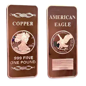 American Eagle 1 lb Solid Pure Copper Liberty Bar 999 Fine Metal Chemistry Statue of Liberty Charm Anniversary Gift