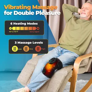 Heating Massage Knee Brace, Multi-Function Heating Vibration Massager, Portable Joint Heat Press Device, USB Charging, Ideal Gift